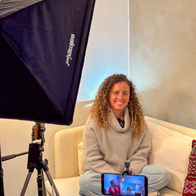 afifa at a podcast set